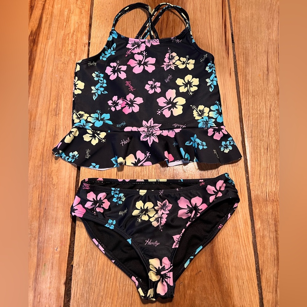 Hurley Black/Floral Bikini Swimwear
